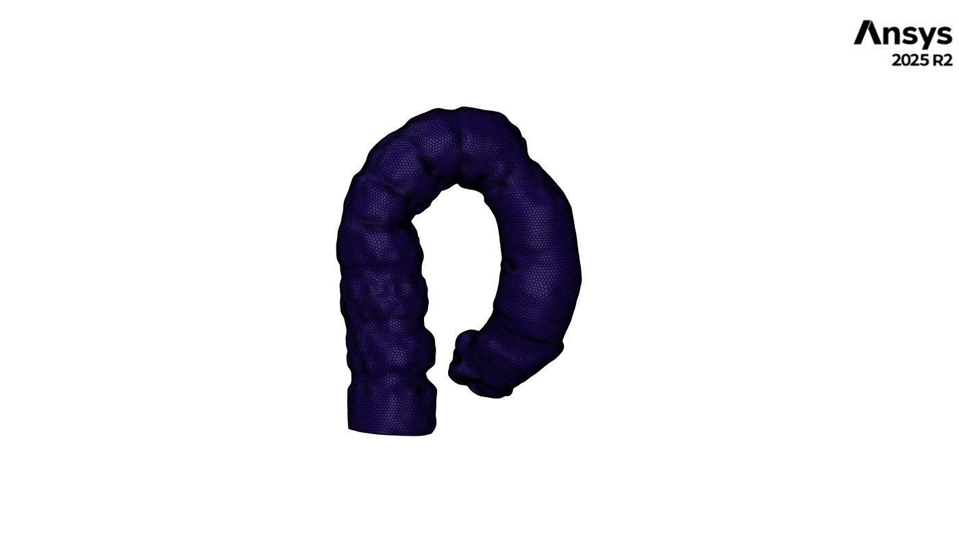 Stented geometry, full mesh view