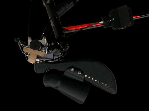 Assembled device on a mountain bike handlebar