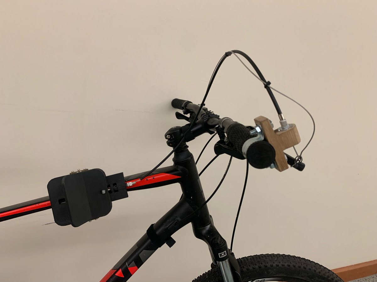Physical prototype, mid-build with temporary wood knee lever