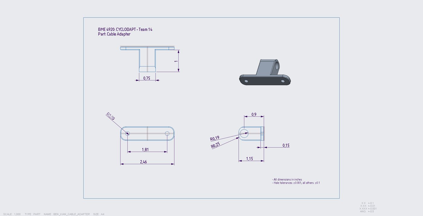 Engineering drawing: cable adapter