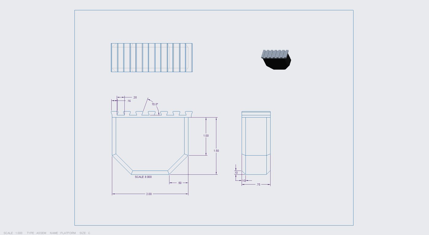 Engineering drawing: handlebar platform