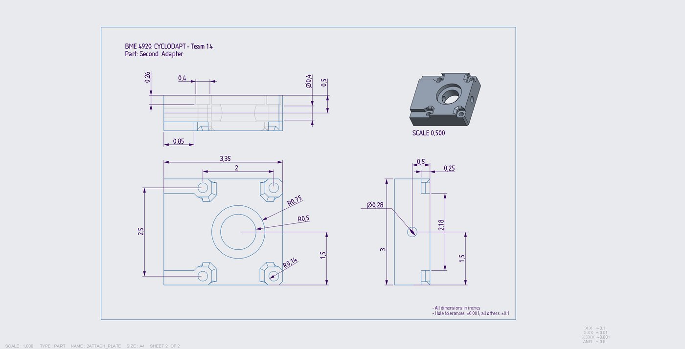 Engineering drawing: second adapter plate